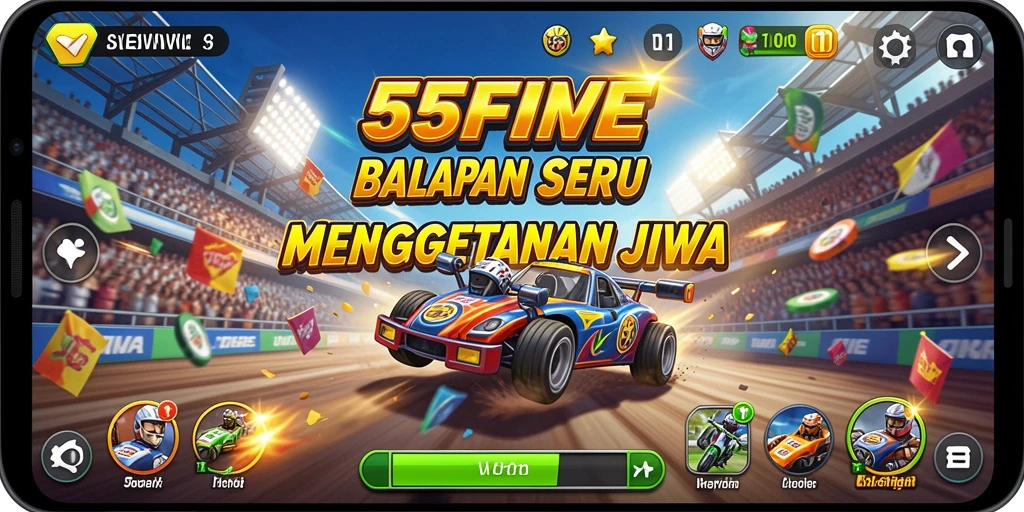 Gameplay seru balapan cepat dalam 55FIVE.
