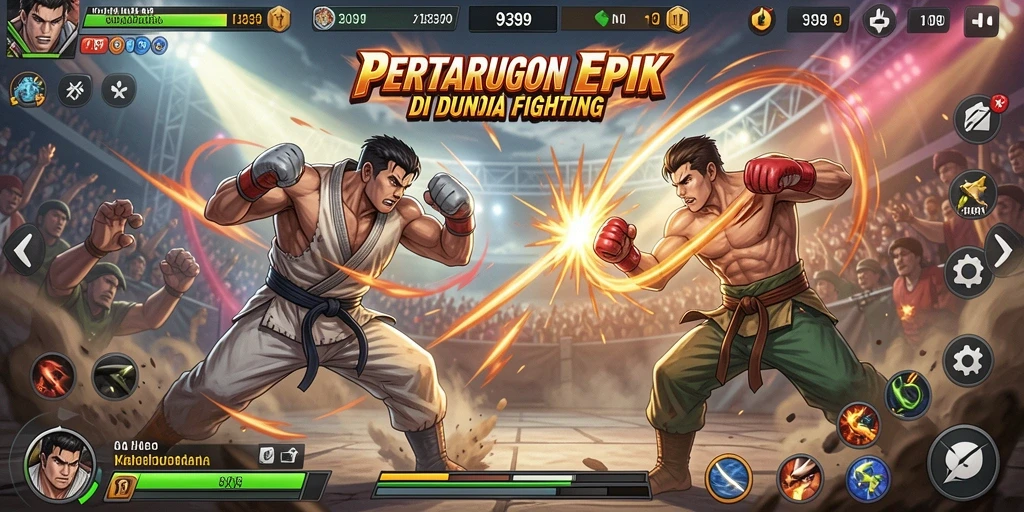 Screenshot gameplay Fighting yang seru dan mendebarkan.