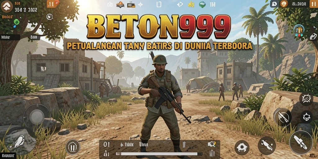 Screenshot gameplay BETON999 menampilkan eksplorasi dunia terbuka yang memukau.