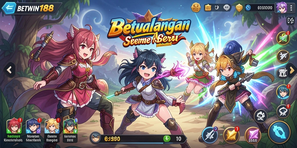 Tangkapan layar BETWIN188 menunjukkan aksi seru dengan karakter Anime yang memukau.