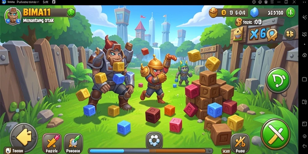 Tampilan gameplay seru dalam BIMA11 dengan berbagai teka-teki menantang.
