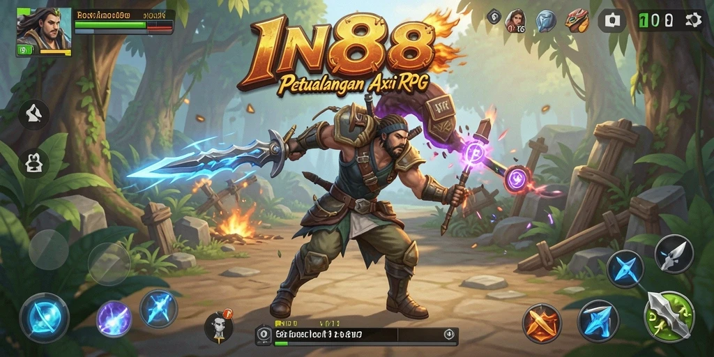 Tampilan gameplay IN88 dengan aksi pertarungan yang seru.