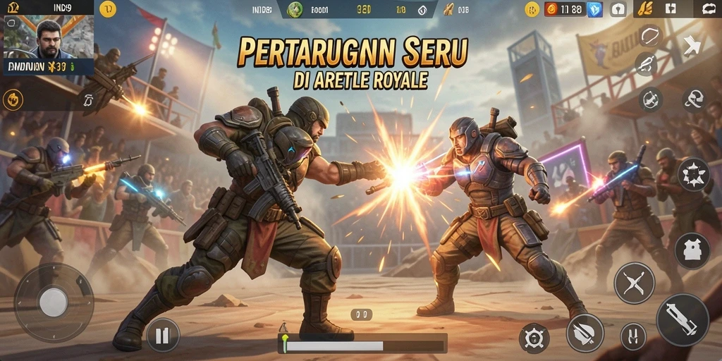 Tampilan gameplay IND89 yang intens di arena Battle Royale.