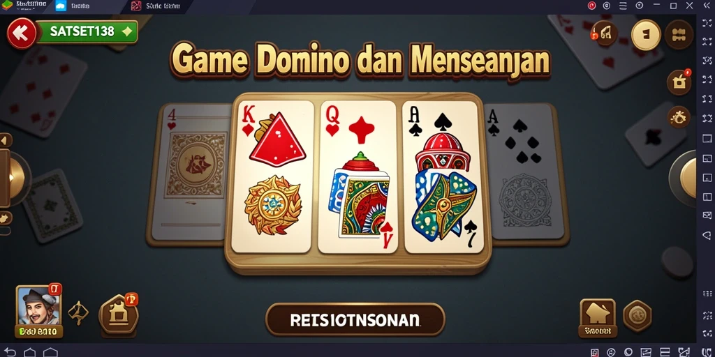 Tampilan screenshot SATSET138 menampilkan gameplay domino yang seru dan interaktif.