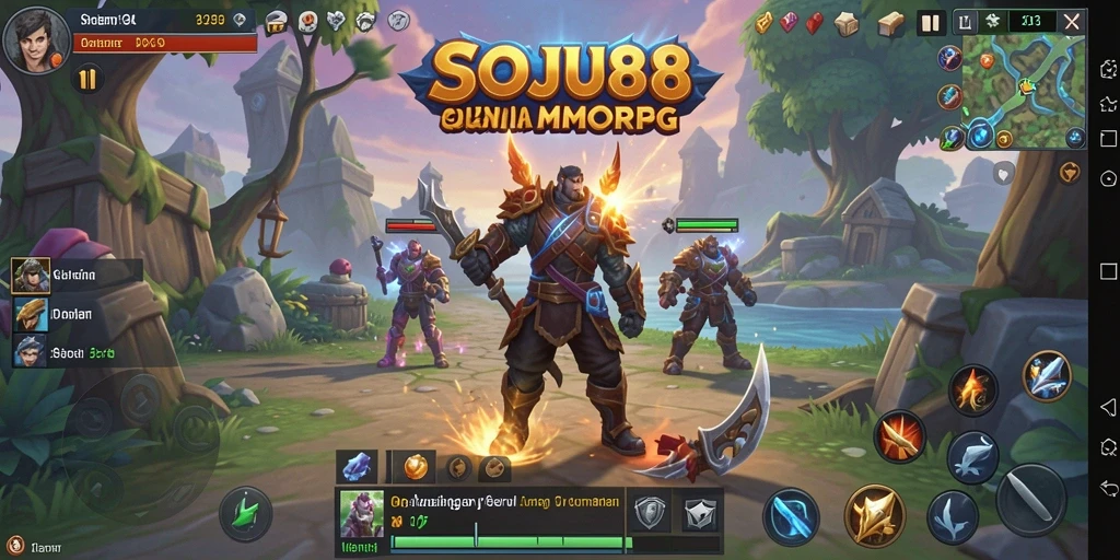 Screenshot SOJU88 menampilkan karakter dalam pertempuran MMORPG yang mendebarkan.