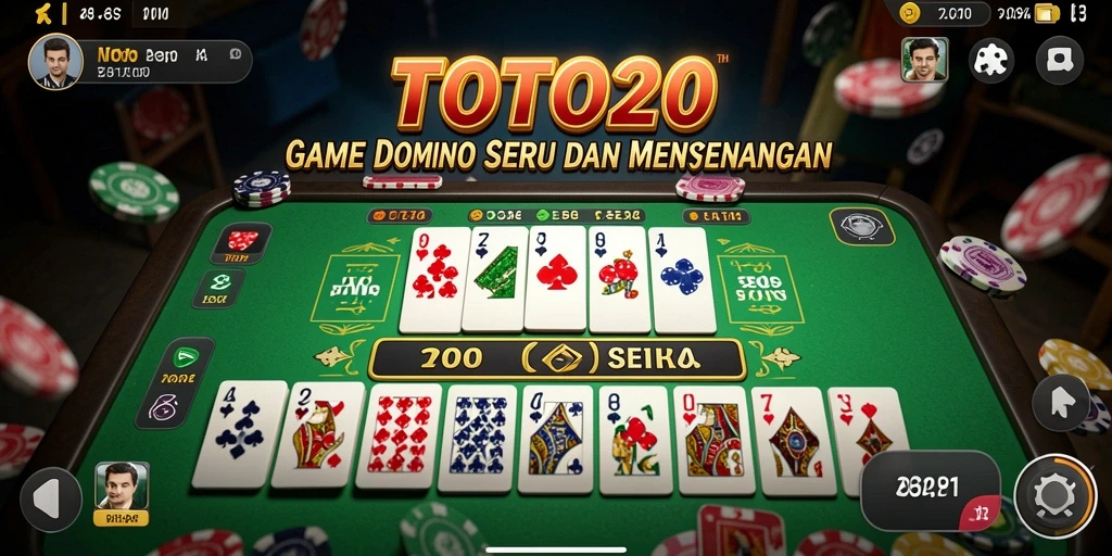 Tangkapan layar permainan TOTO20 dengan tampilan papan domino yang menarik.