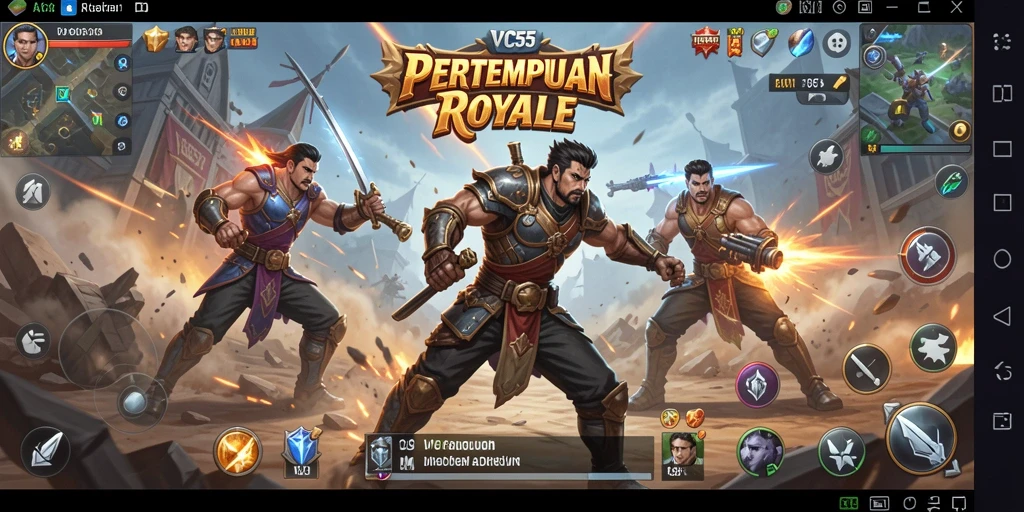 Tampilan gameplay VC55 yang intens dan menegangkan dalam pertempuran Battle Royale.